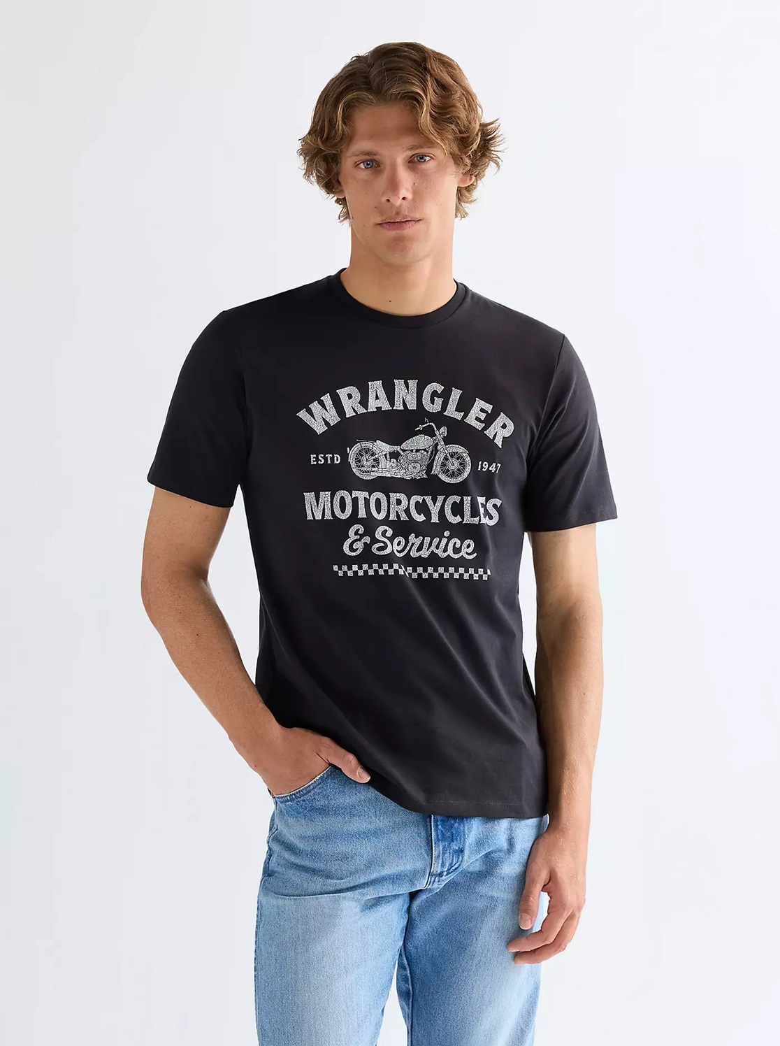 Pánské tričko WRANGLER 112377950 AMERICANA TEE Black Velikost: M