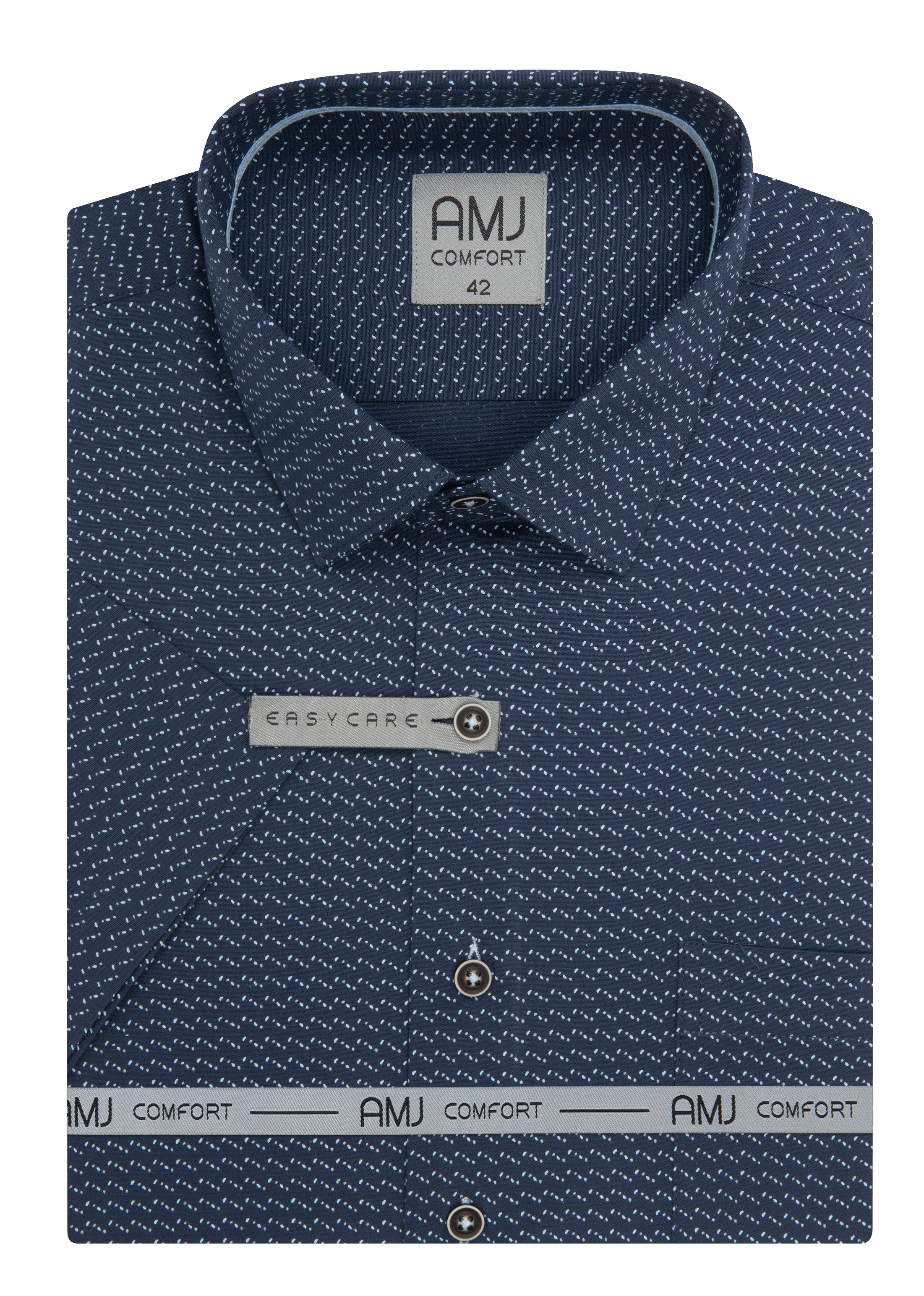 Pánská košile krátký rukáv AMJ VKBR VKNBR 1436 Classic Comfort Velikost: 40