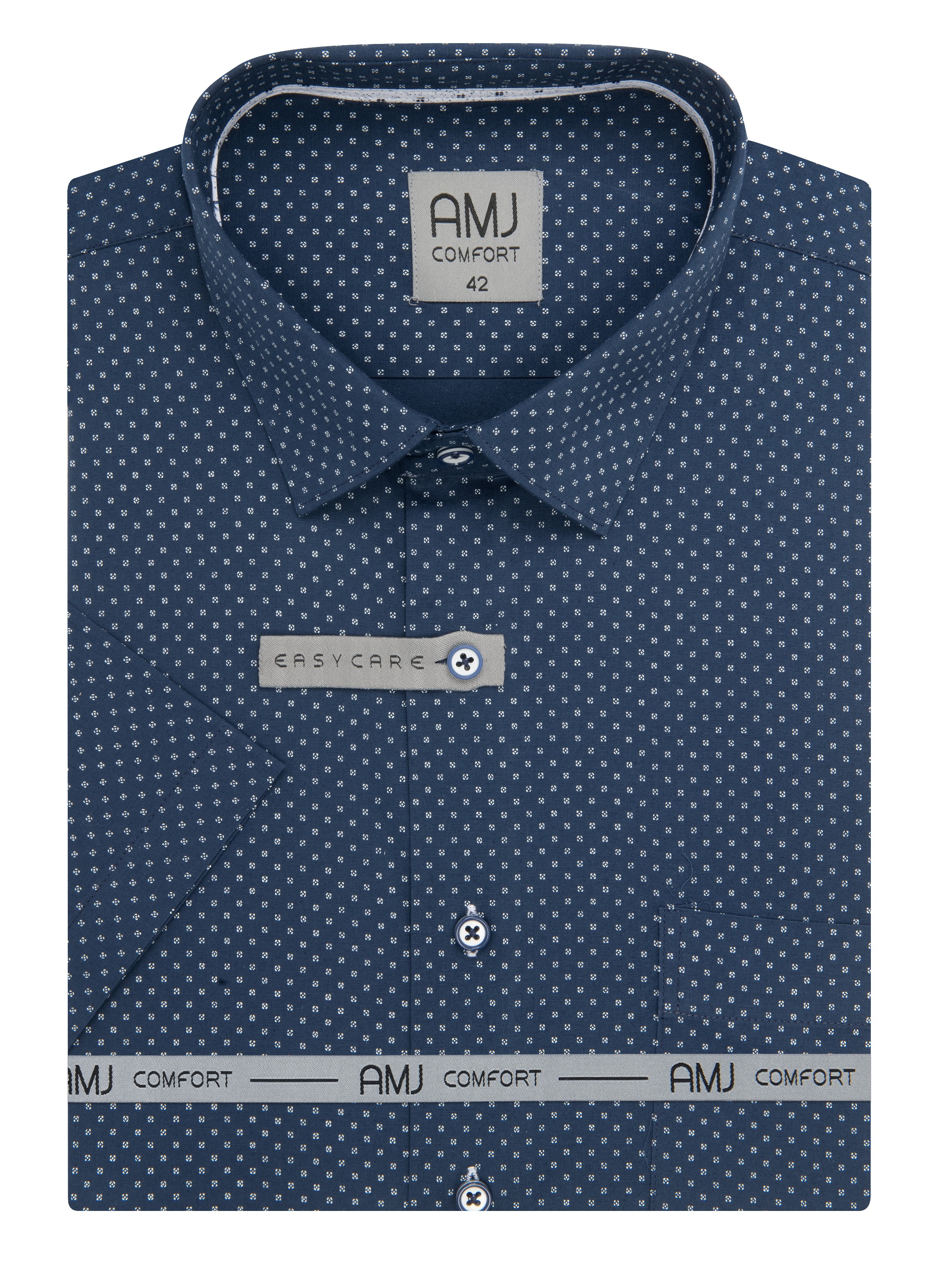 Pánská košile krátký rukáv AMJ VKSBR 1441 Slim Fit Comfort Velikost: 38