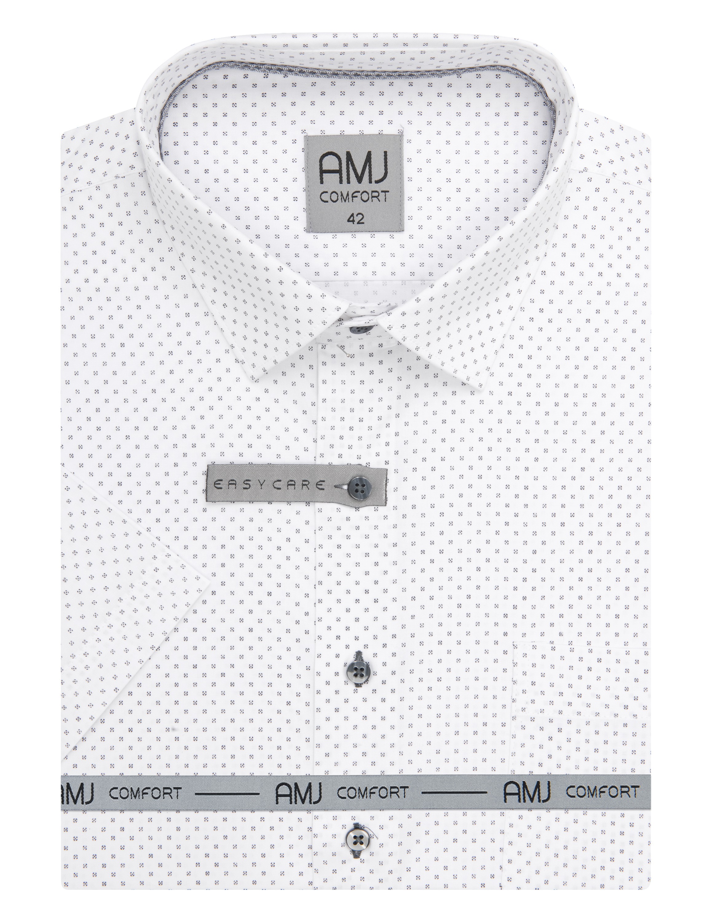Pánská košile krátký rukáv AMJ VKSBR 1448 Slim Fit Comfort Velikost: 41