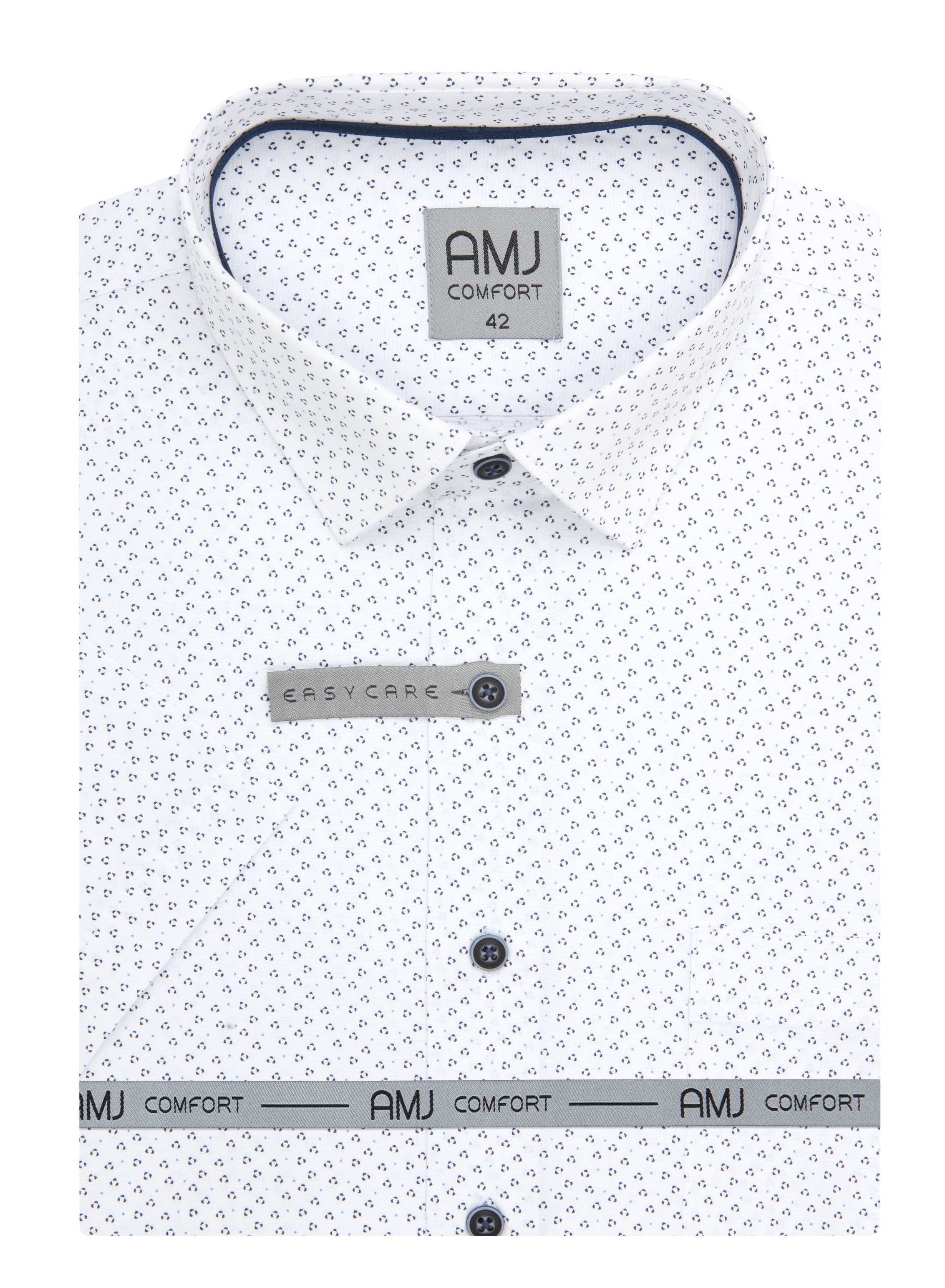 Pánská košile krátký rukáv AMJ VKBR VKNBR 1451 Classic Comfort Velikost: 40