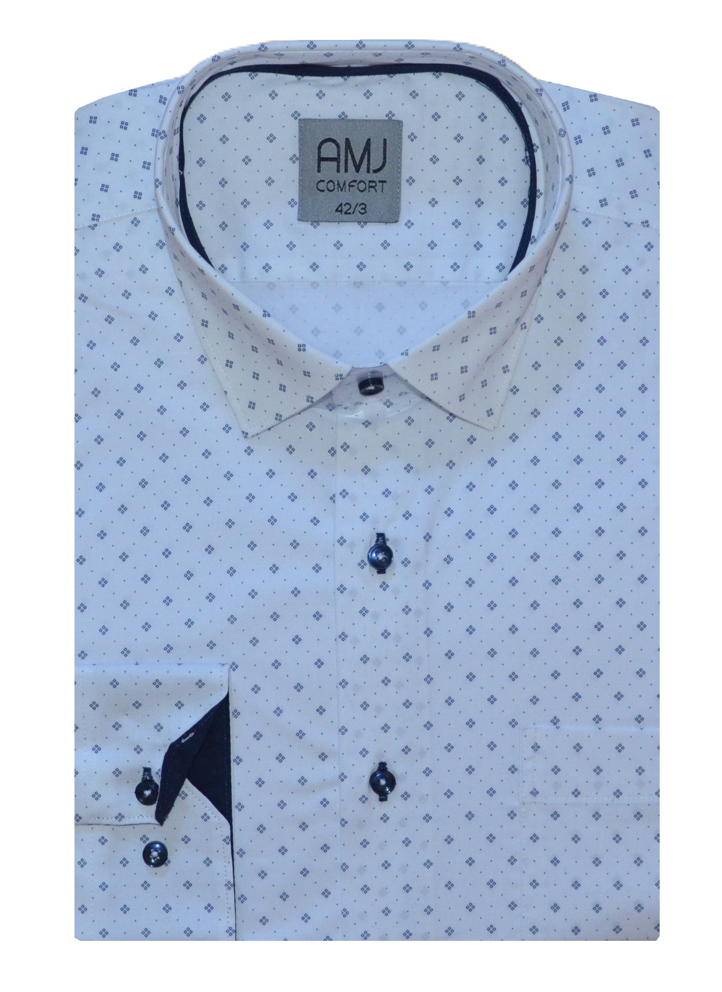 Pánská košile dlouhý rukáv AMJ VDBPR 1473 Classic Comfort Prodloužená Velikost: 42/3