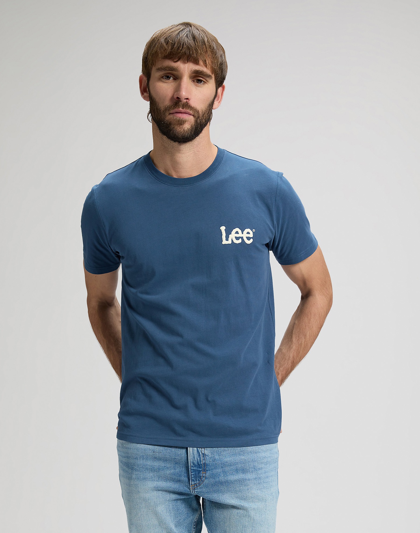 Pánské tričko LEE 112376431 MEDIUM WOBBLY LEE TEE Academy Blue Velikost: S