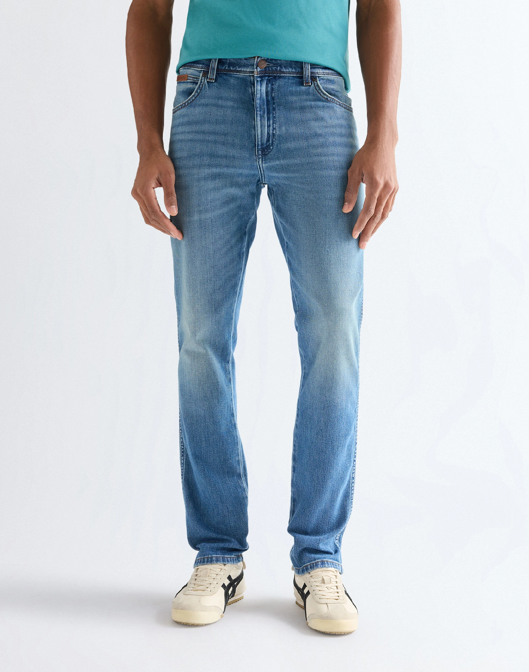 Pánské džíny WRANGLER 112377811 TEXAS SLIM Harbor Blue Velikost Pas/Délka: 38/30