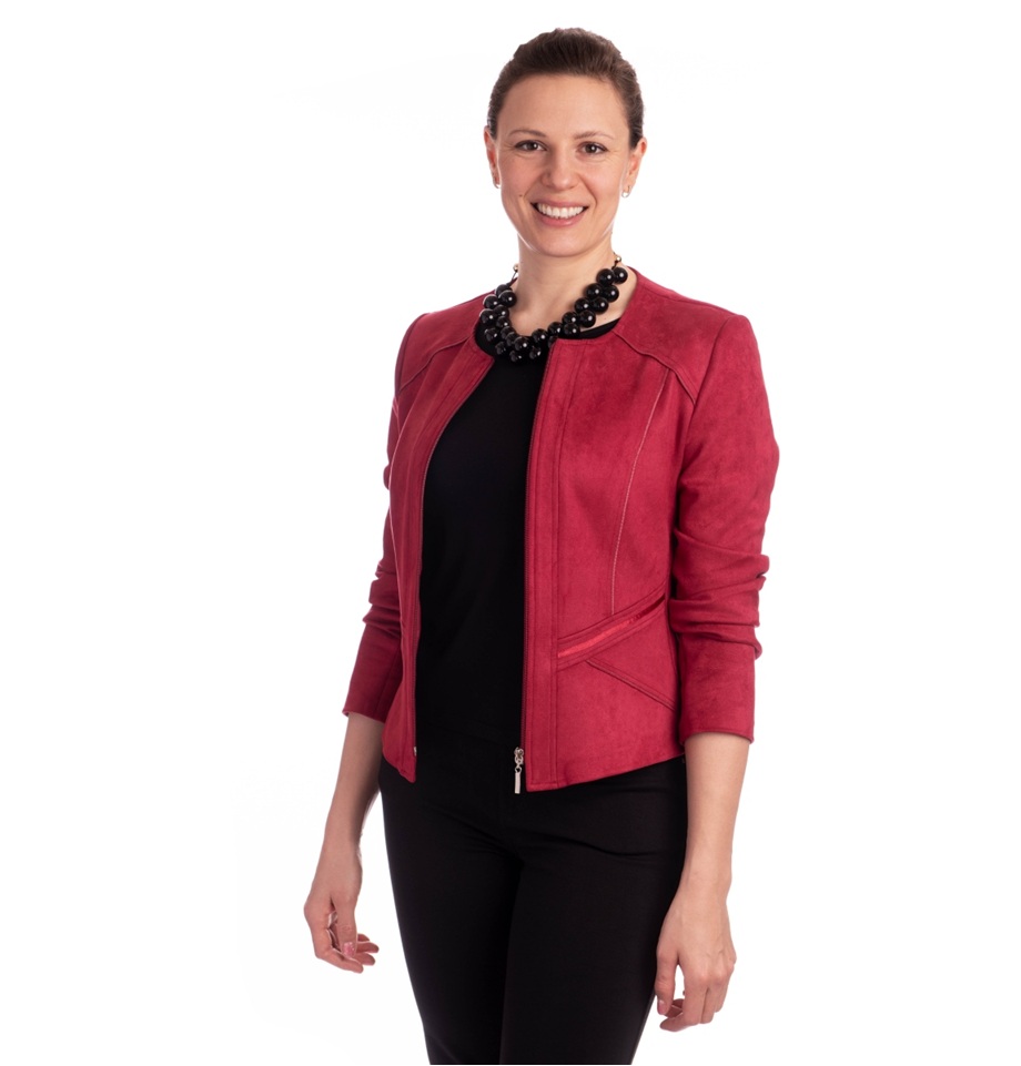 Dámské sako KRYMAR Chanel ST452 malinová Velikost: 44