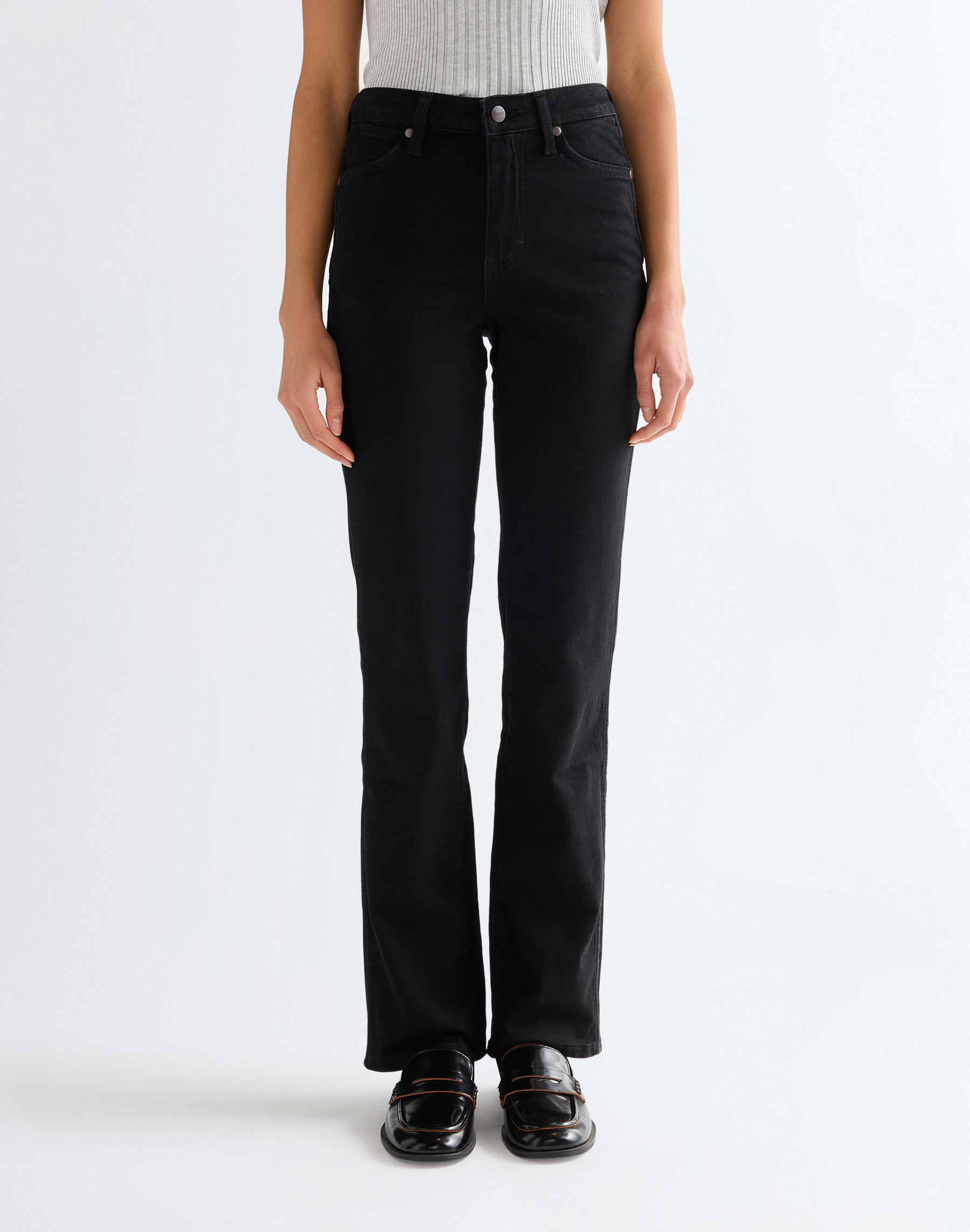 Dámské džíny WRANGLER 112381069 STRAIGHT Black Velikost Pas/Délka: 33/32