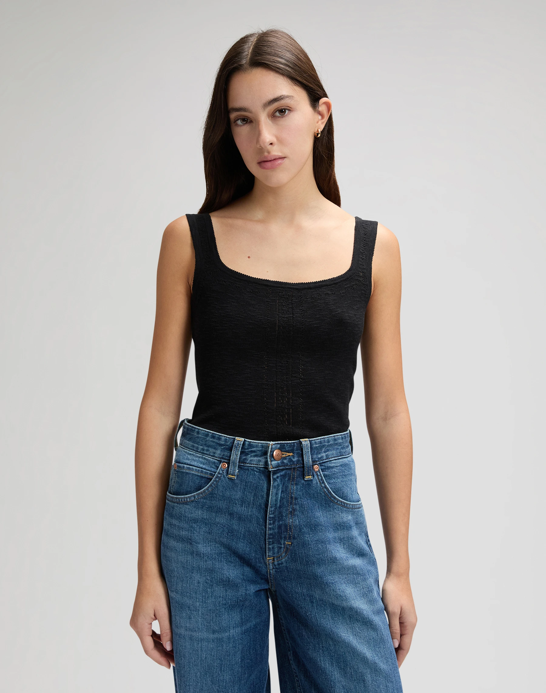 Dámské pletené tílko LEE 112379254 TANK Black Velikost: M