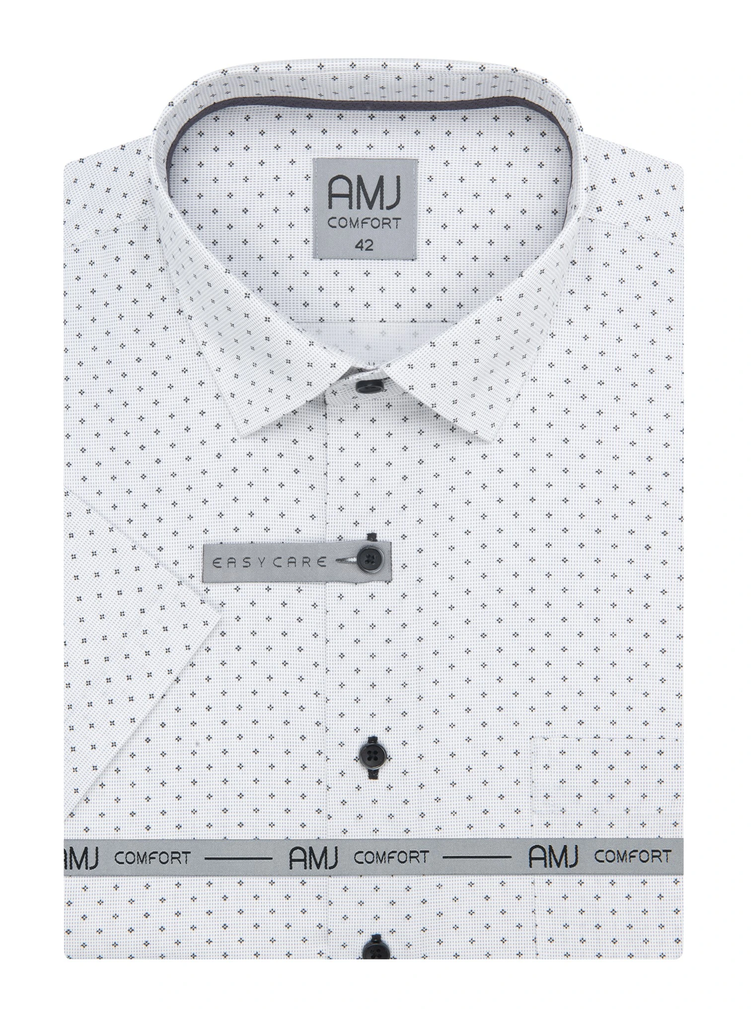 Pánská košile krátký rukáv AMJ VKBR VKNBR 1494 Classic Comfort Velikost: 40