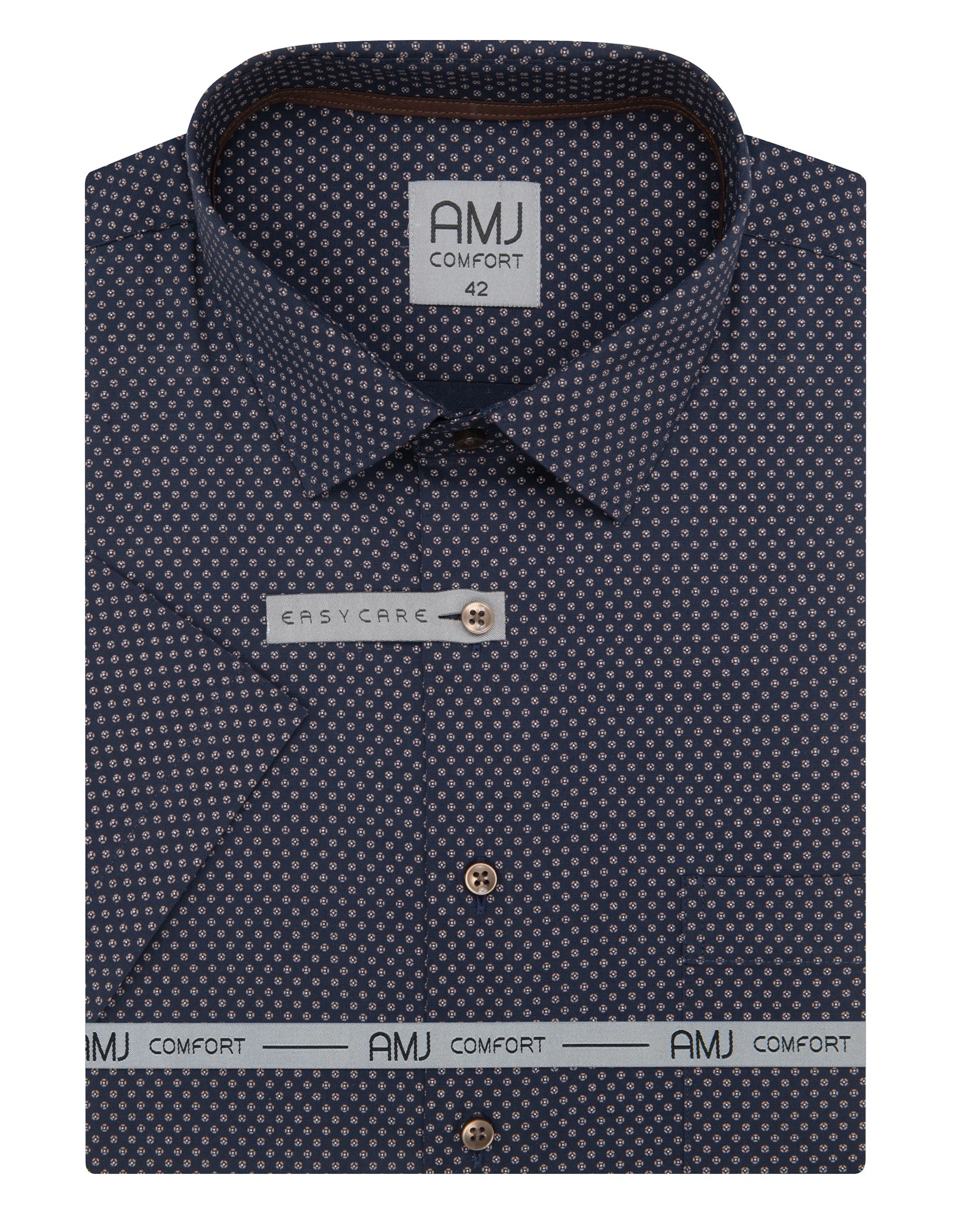 Pánská košile krátký rukáv AMJ VKBR VKNBR 1499 Classic Comfort Velikost: 43