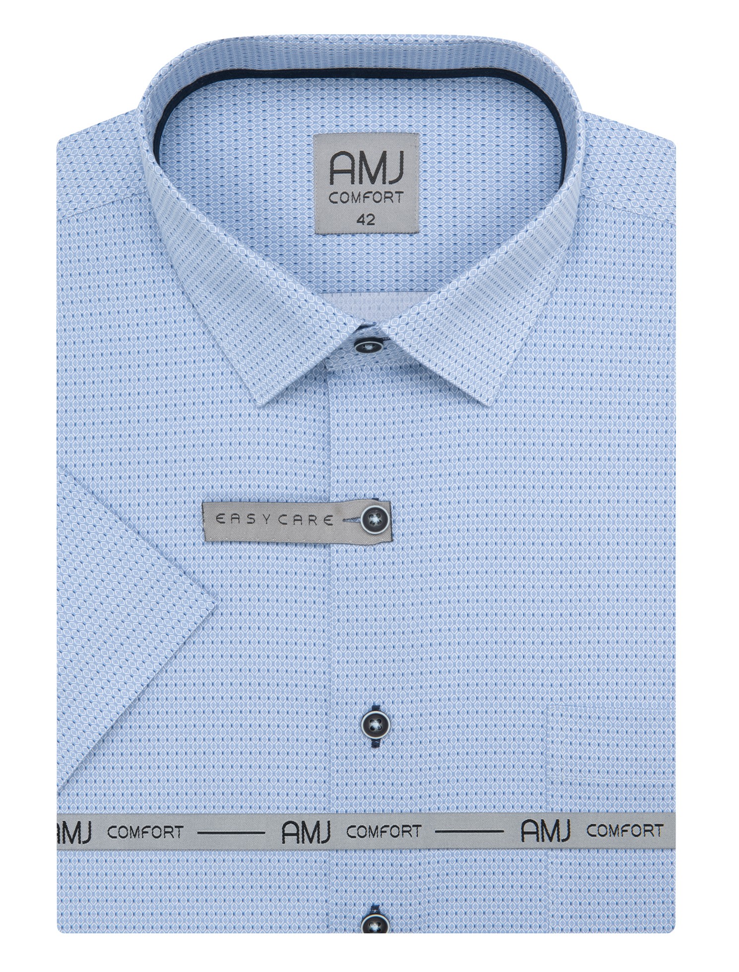 Pánská košile krátký rukáv AMJ VKSBR 1498 Slim Fit Comfort Velikost: 41