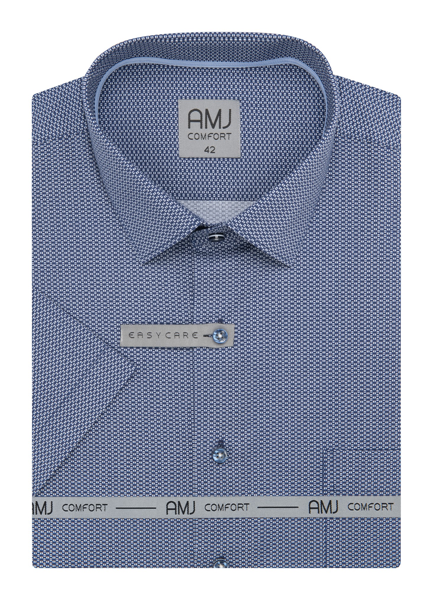 Pánská košile krátký rukáv AMJ VKSBR 1501 Slim Fit Comfort Velikost: 43
