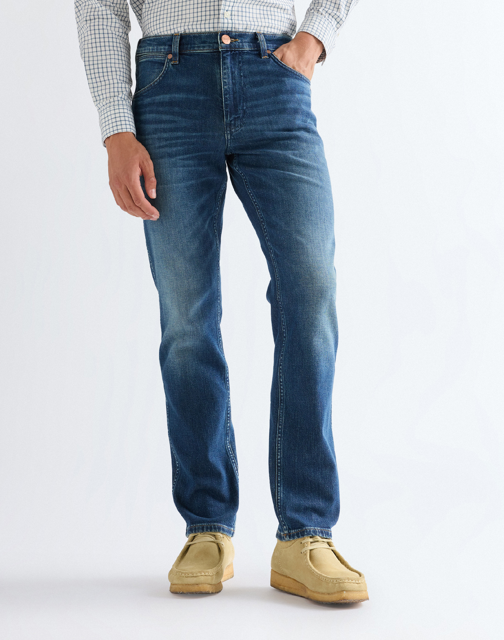 Pánské džíny WRANGLER 112377800 GREENSBORO STRETCH Stormforge Blue Velikost Pas/Délka: 32/30
