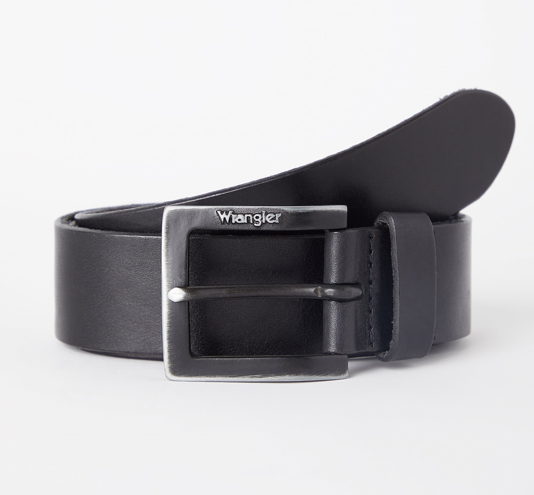 Kožený opasek WRANGLER W00108100 112125430 KABEL BUCKLE BELT Black Velikost: 100 cm