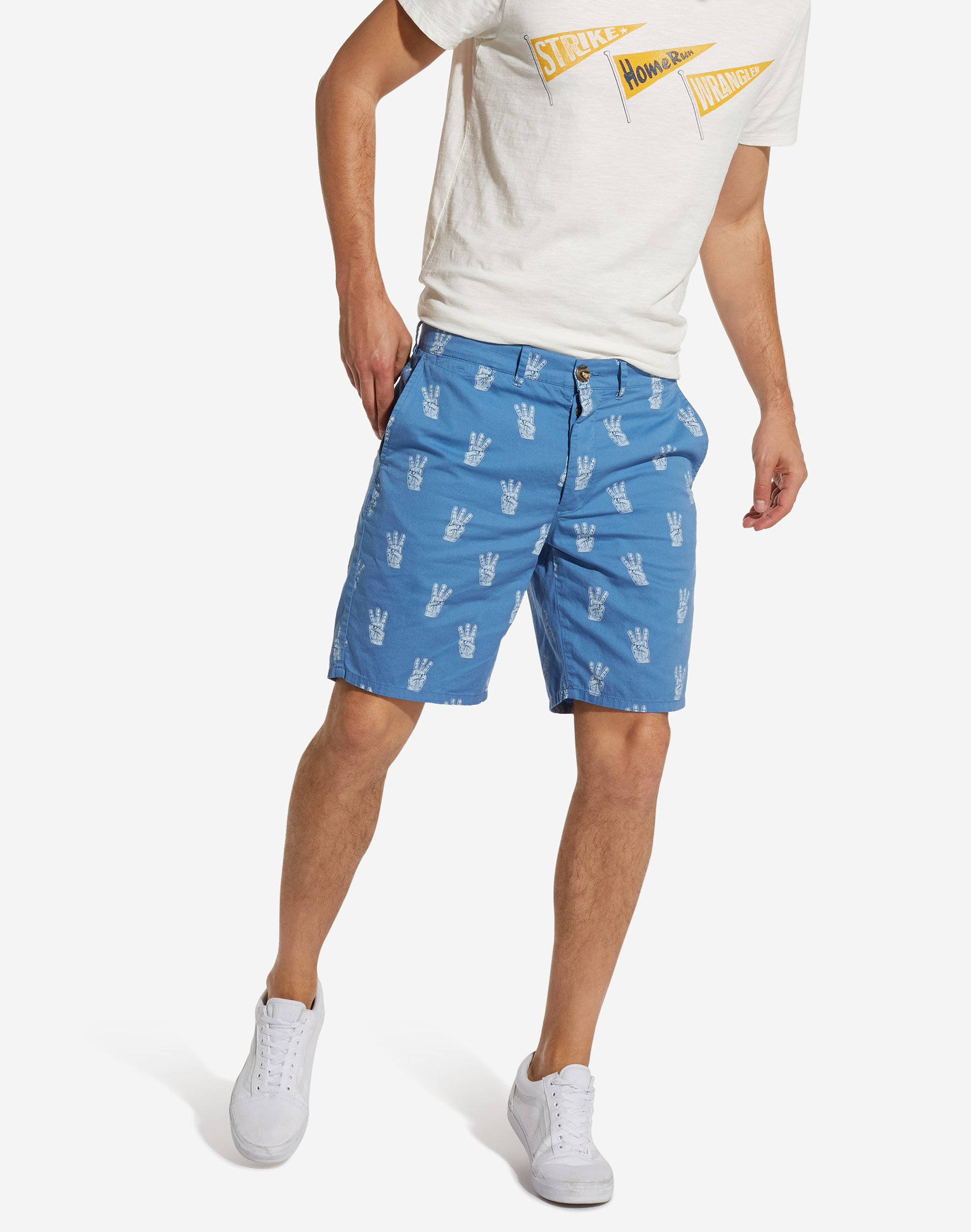Pánské šortky WRANGLER W14AMZ20B CHINO SHORTS Riviera Blue Velikost: 34