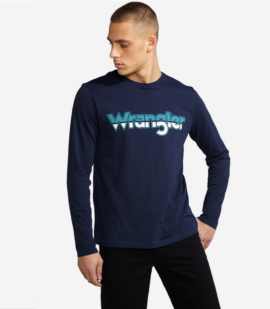 Pánské triko WRANGLER W7A85D3W4 LOGO TEE Real Navy Velikost: XL