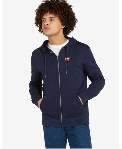 Pánská mikina WRANGLER W6B4HA114 ZIP THRU HOODIE Navy Velikost: M