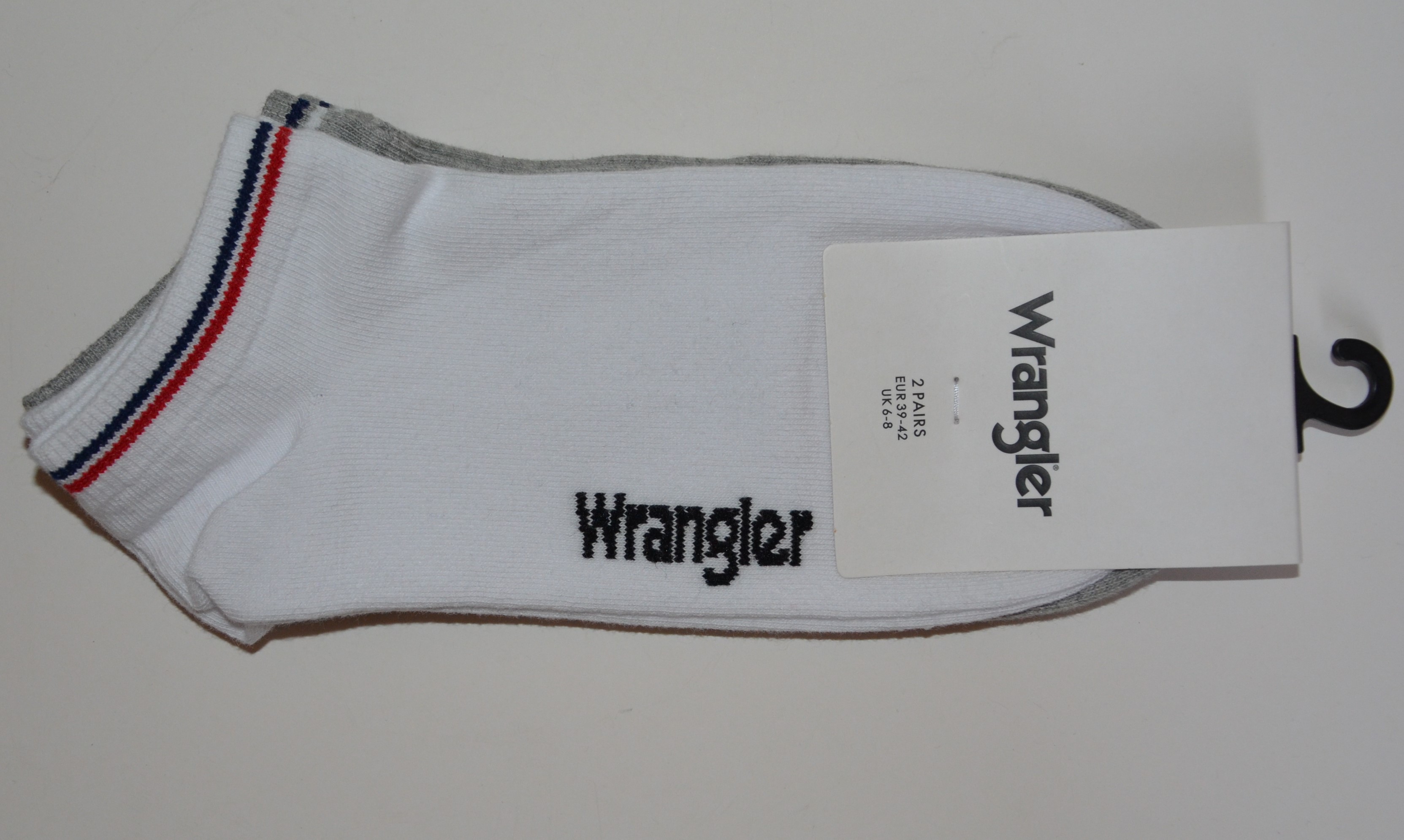 Pánské ponožky WRANGLER 2 páry bílé a šedé Velikost: 39-42