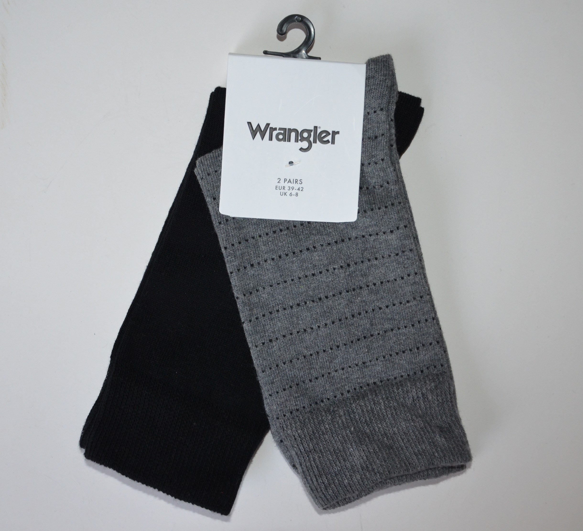 Pánské ponožky WRANGLER 2 páry šedá a černá barva vysoké Velikost: 43-46