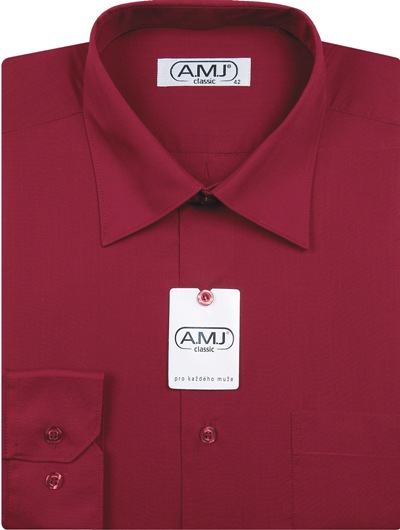 Pánská košile dlouhý rukáv AMJ JDP 006 Classic prodloužená Velikost: 39/3