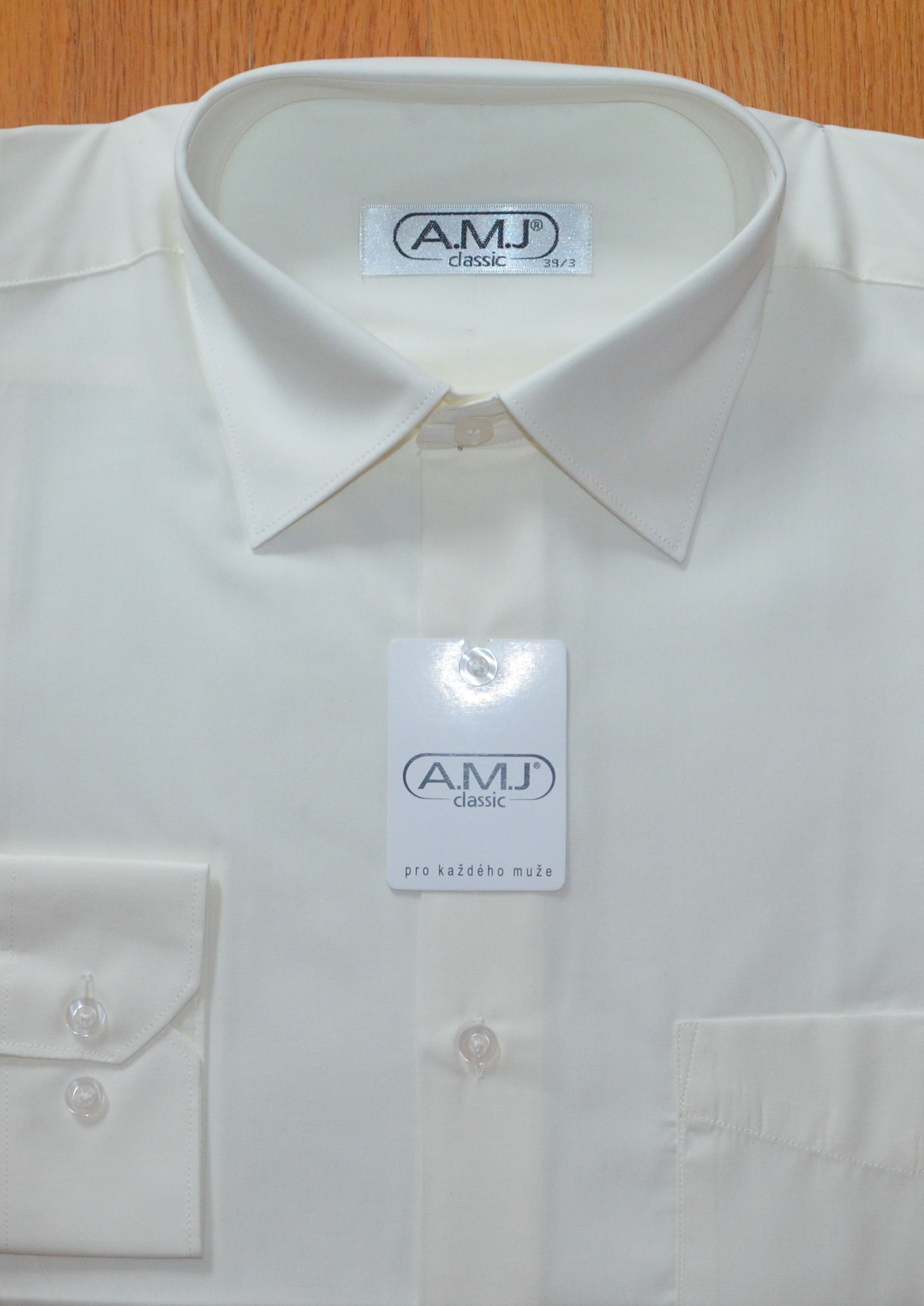 Pánská košile dlouhý rukáv AMJ JDP 016 Classic Prodloužená Velikost: 39/3