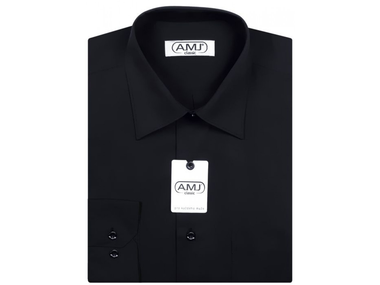 Pánská košile dlouhý rukáv AMJ JDP 017 Classic Prodloužená Velikost: 38/3