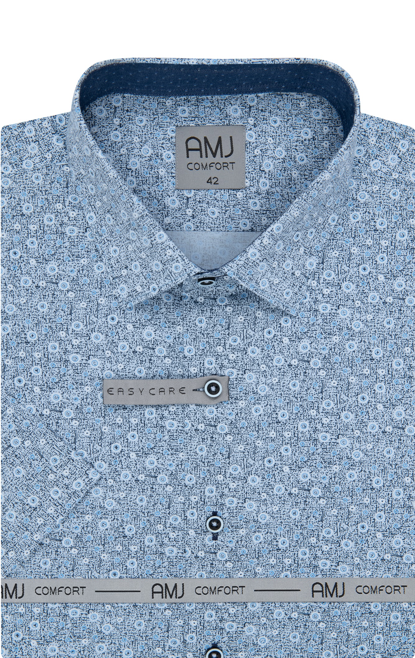 Pánská košile krátký rukáv AMJ VKBR 1142 Classic Fit Comfort Velikost: 41