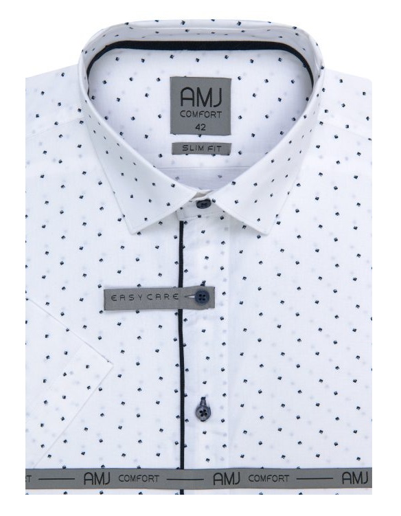 Pánská košile krátký rukáv AMJ VKSBL 1065 Slim Fit Comfort Velikost: 39