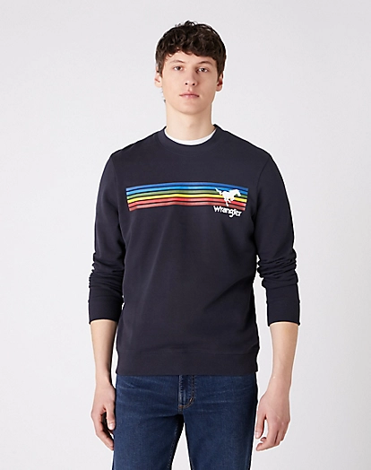 Pánská mikina WRANGLER W6D0HYXAE EXPLORER SWEAT Dark Navy Velikost: L