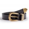 Dámská kožený opasek WRANGLER W0NEUS100 112344038 TRIPLE LOOP BELT Black