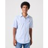 Pánská košile krátký rukáv WRANGLER 112350486 SS SHIRT Blue Stripe Oxford