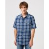 Pánská košile krátký rukáv WRANGLER 112350509 SS WESTERN SHIRT Light Blue Indigo