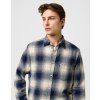 Pánská flanelová košile WRANGLER 112371651 1 PKT INDIGO SHIRT Dusty Blue