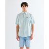 Pánská lněná košile krátký rukáv WRANGLER 112378046 SS 1 PKT SHIRT Forget Me Not