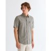 Pánská lněná košile krátký rukáv WRANGLER 112378047 SS 1 PKT SHIRT Deep Depths