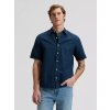 Pánská lněná košile krátký rukáv LEE 112376564 SS LEE SHIRT Rivet Navy