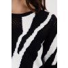 Dámský svetr MONARI 410909 997 Black Ajour Strickpullover mit Tigerintarsiemuster