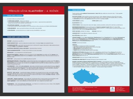 Přehledová tabulka učiva – vlastivěda pro 4. ročník