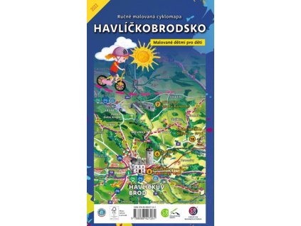 Ručně malovaná cyklomapa Havlíčkobrodsko