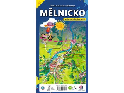 Ručně malovaná cyklomapa Mělnicko