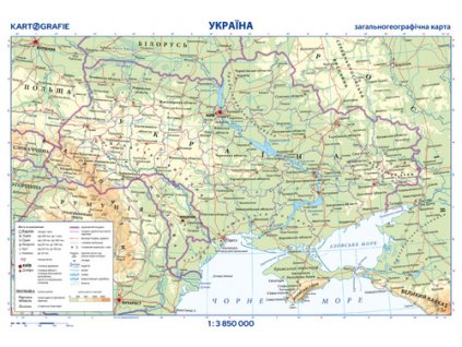 Ukrajina příruční mapa
