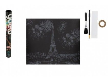 Škrábací obrázek barevný Eiffelova věž