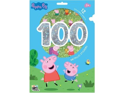 100 metalických samolepek s omalovánkovými listy Prasátko Peppa