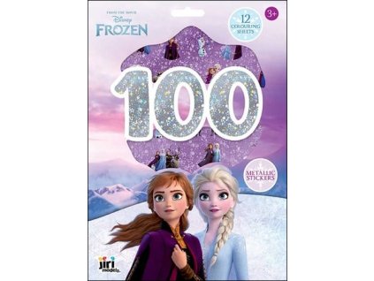 100 metalických samolepek s omalovánkovými listy Ledové království