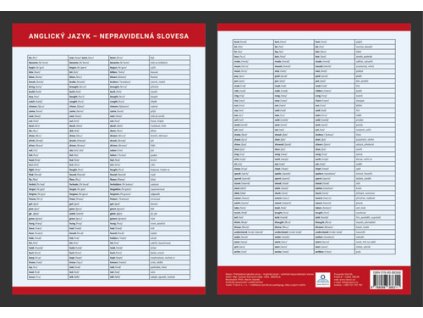 Přehledová tabulka učiva Anglický jazyk - Přehled nepravidelných sloves