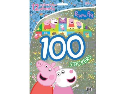 100 samolepek s omalovánkovými listy Prasátko Peppa