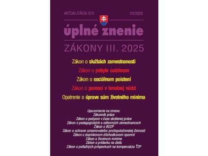 Aktualizácia III/3 2025 Zamestnanosť a pobyt cudzincov