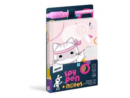 Blok s magnetem Spy notes fialový s fixem