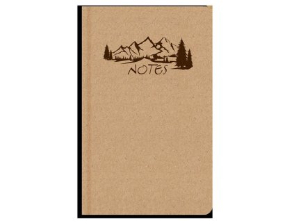 Notes prázdný A5 kraft Hory