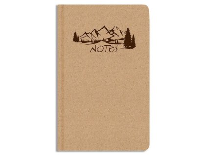 Notes prázdný A5 kraft Hory