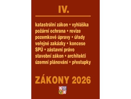 Zákony IV 2026 – Stavebnictví, půda